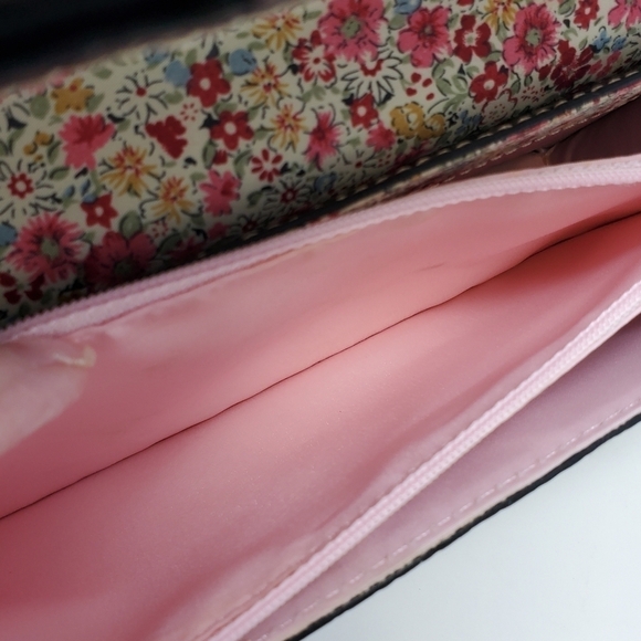 VINTAGE LIZ CLAIBORNE MINI PURSE SHOULDER BAG FAUX CROC LEATHER PINK INTERIOR - Picture 11 of 16